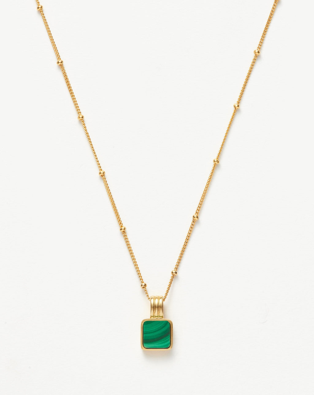 Lucy Williams Square Malachite Necklace | 18k Gold Vermeil/Malachite