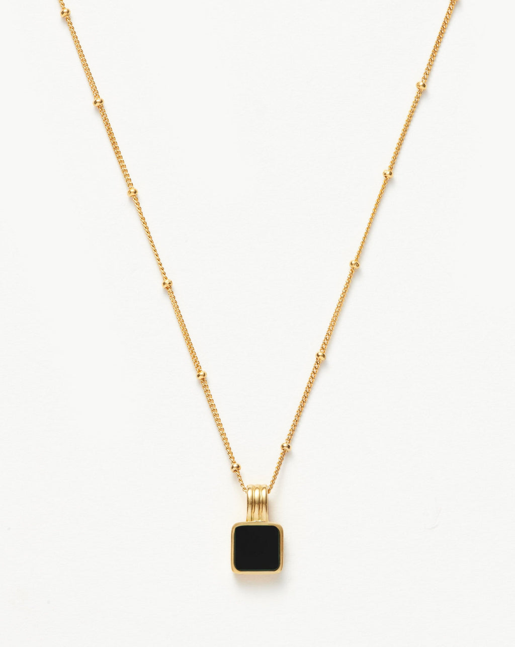 Lucy Williams Square Onyx Necklace | 18k Gold Vermeil/Black Onyx