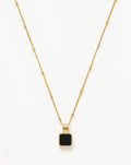 Lucy Williams Square Onyx Necklace | 18k Gold Vermeil/Black Onyx