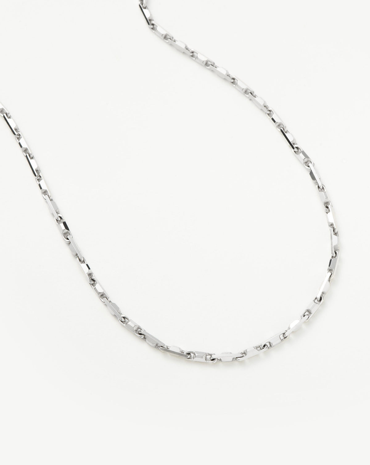 Mens Interlocking Link Chain Necklace | Sterling Silver