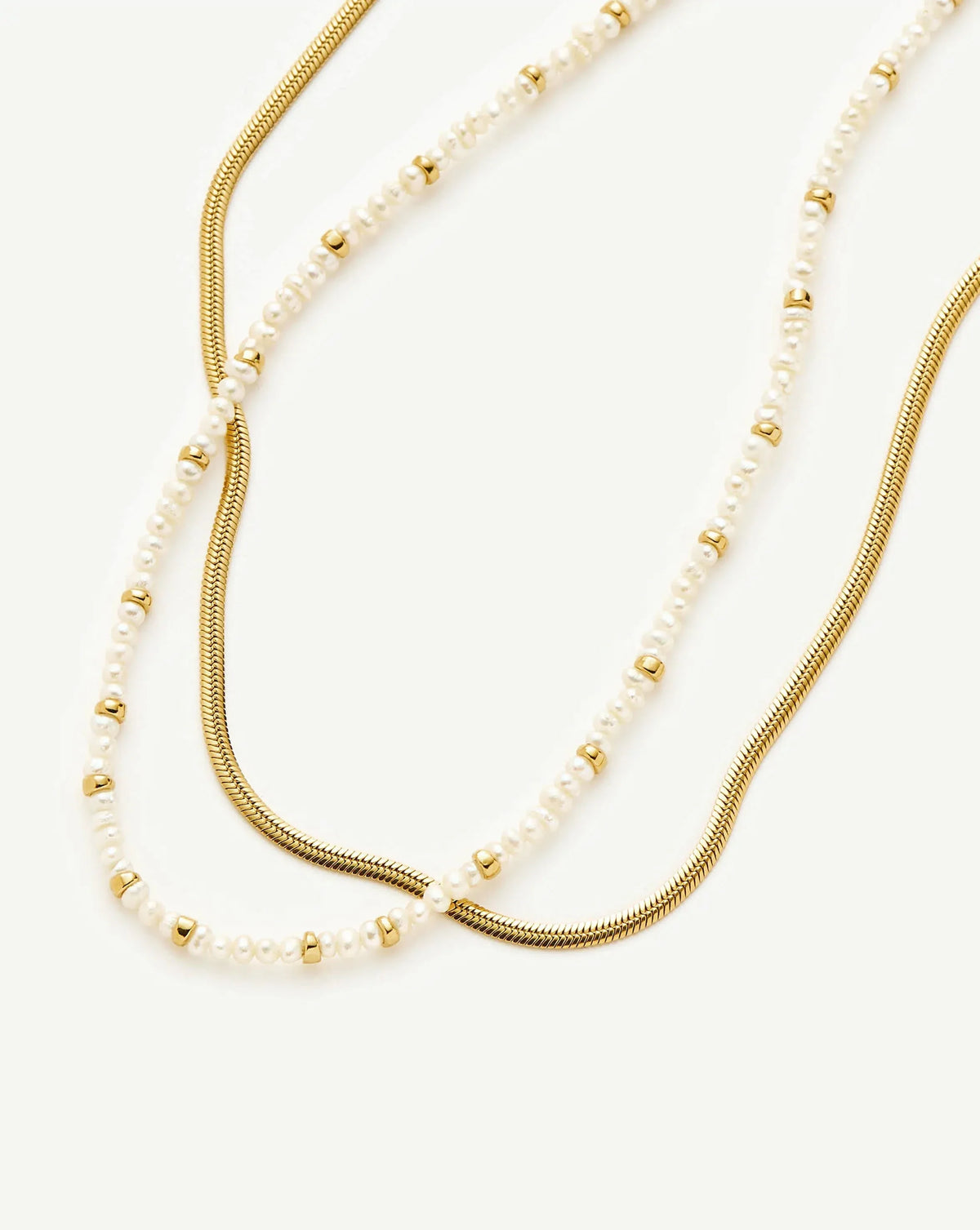 The Everyday Pearl Necklace Set | 18k Gold Plated/Pearl