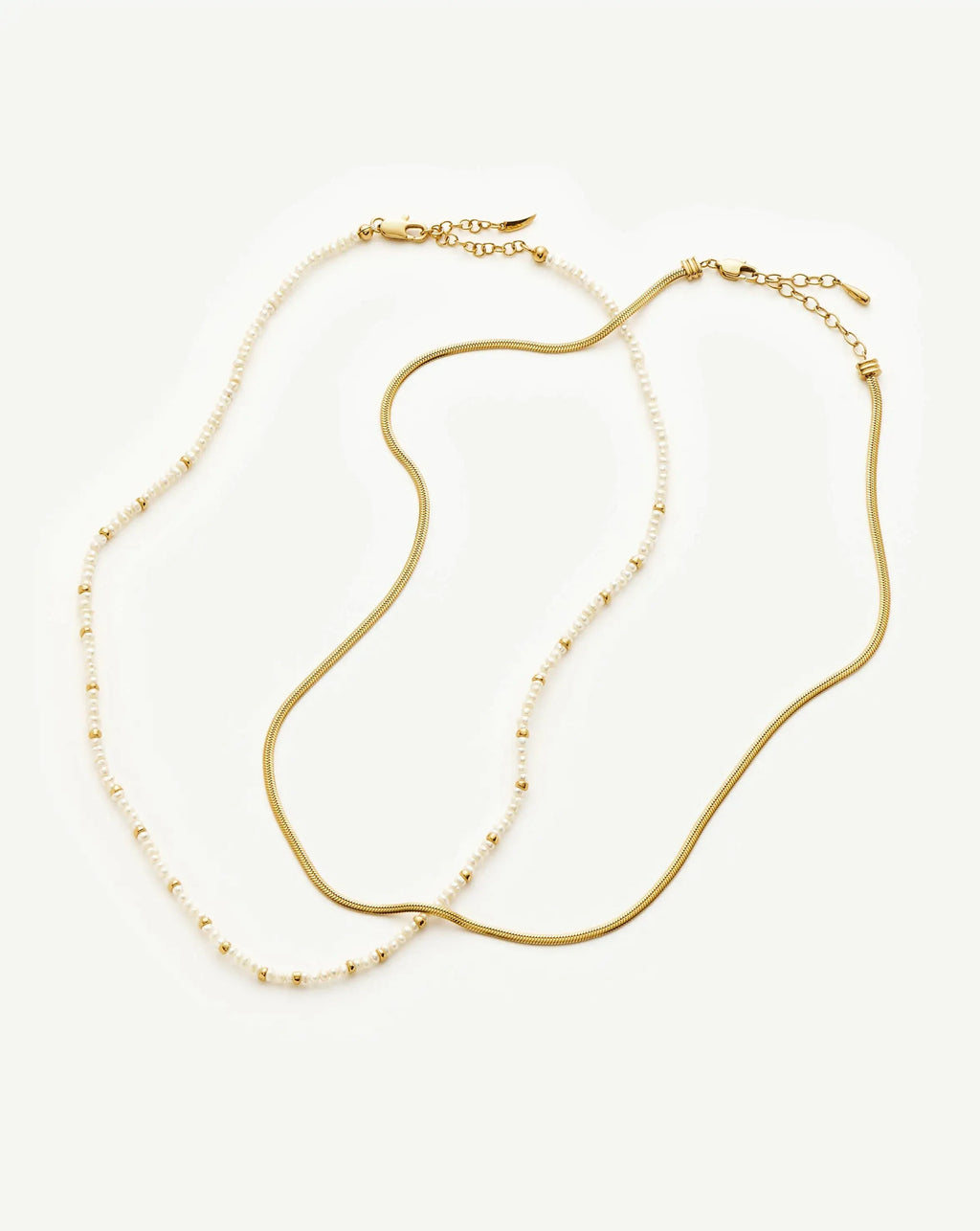 The Everyday Pearl Necklace Set | 18k Gold Plated/Pearl