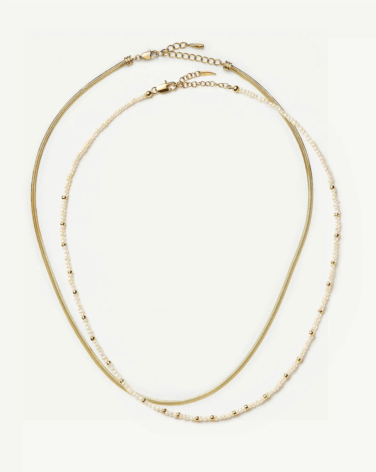 The Everyday Pearl Necklace Set | 18k Gold Plated/Pearl