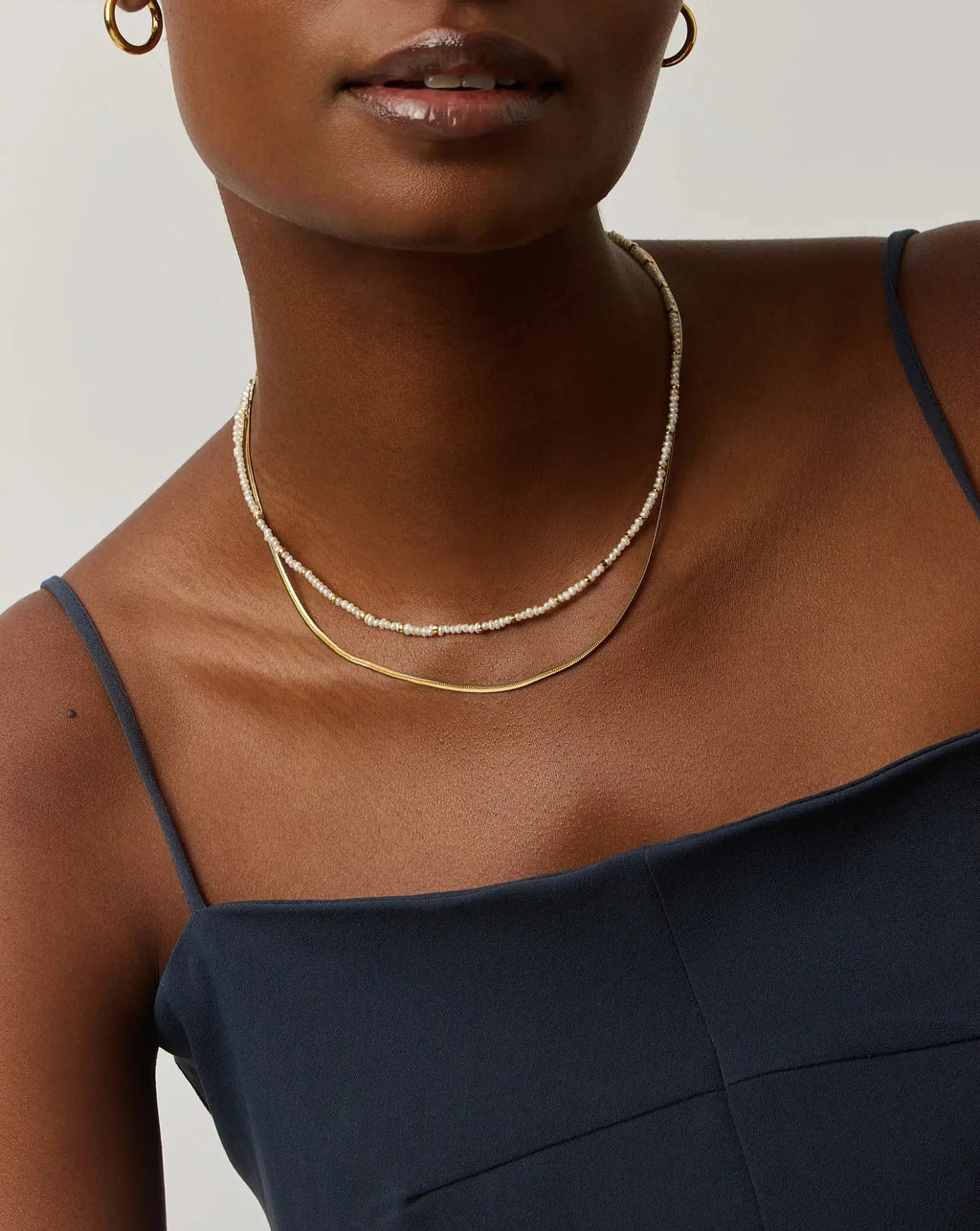 The Everyday Pearl Necklace Set | 18k Gold Plated/Pearl