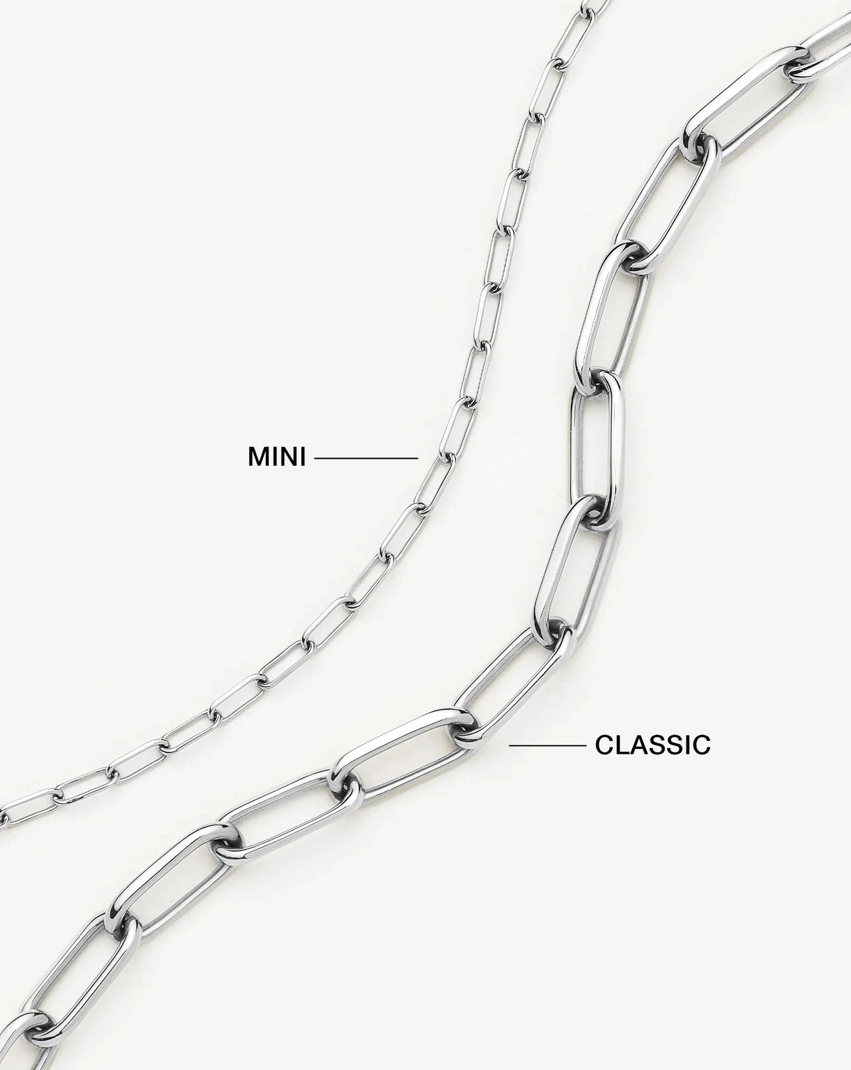 Mini Paperclip Chain Necklace | Platinum Plated