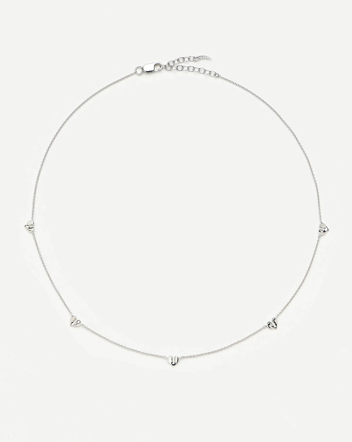 Molten Heart Mini Charm Choker | Sterling Silver
