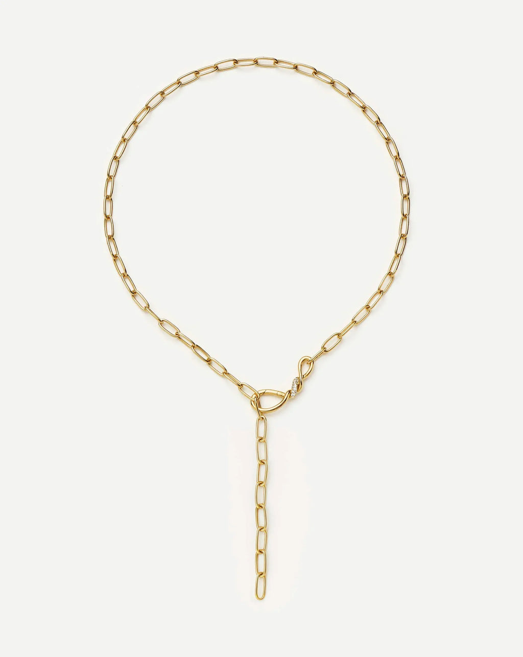 Molten Snow Paperclip Chain Necklace | 18k Gold Plated/Cubic Zirconia