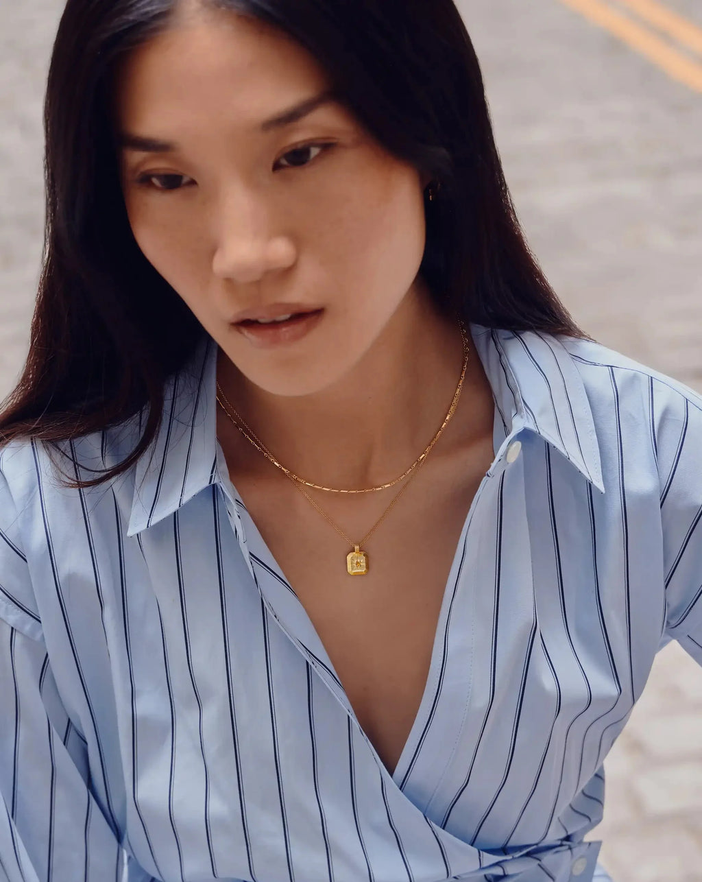 November Birthstone Necklace & Charm Earrings Set | 18k Gold Vermeil/Citrine
