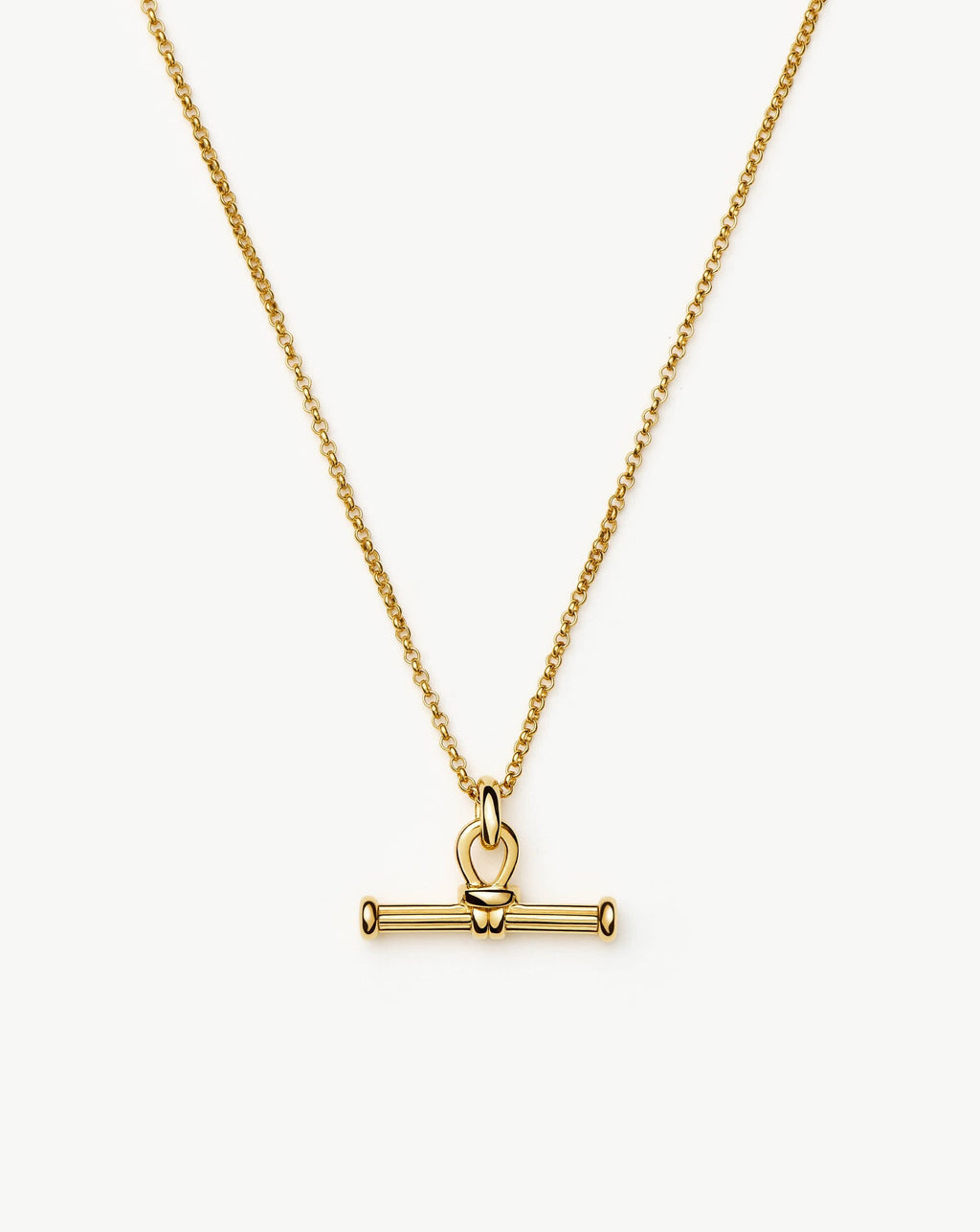 Ridge T-Bar Chain Necklace | 18k Gold Plated
