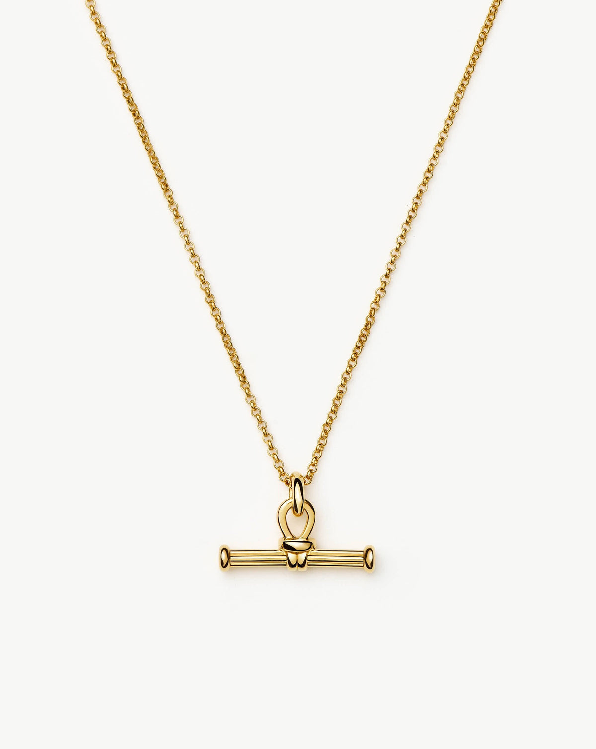 Ridge T-Bar Chain Necklace | 18k Gold Plated