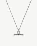 Ridge T-Bar Chain Necklace | Silver Plated