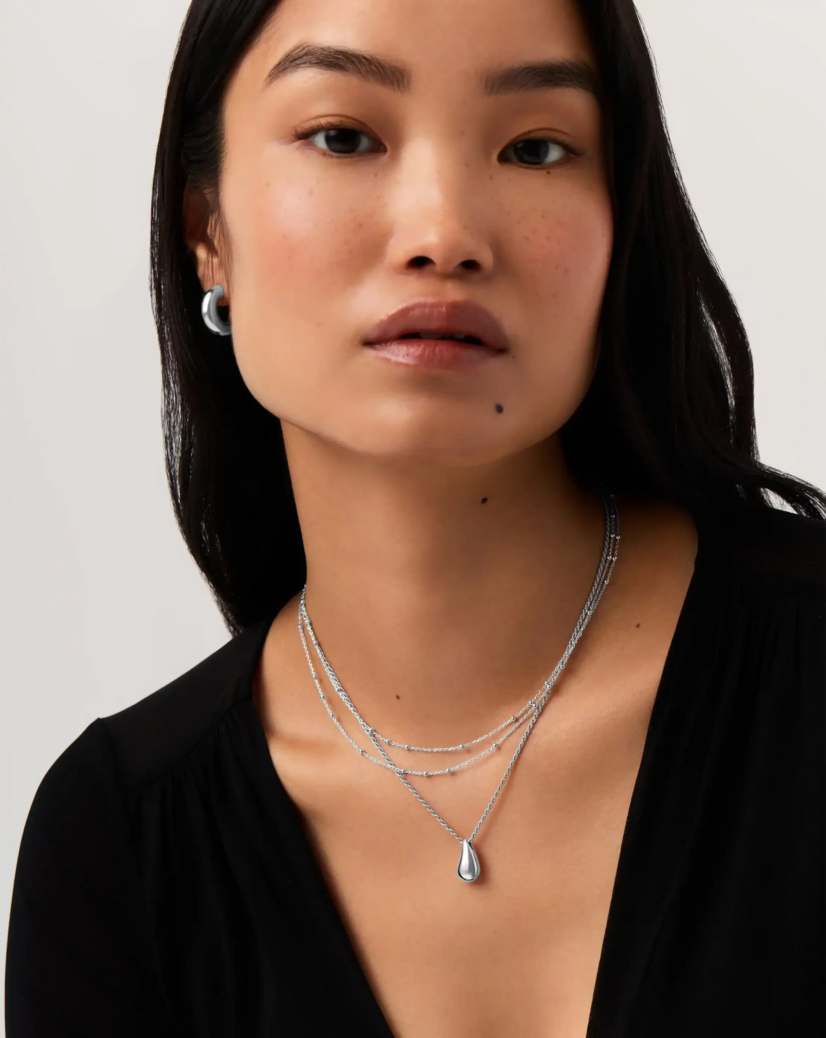 Savi Sculptural Droplet Pendant Necklace | Sterling Silver