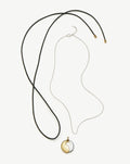 Sculptural Pebble Pendant Necklace Set | Mixed Metal