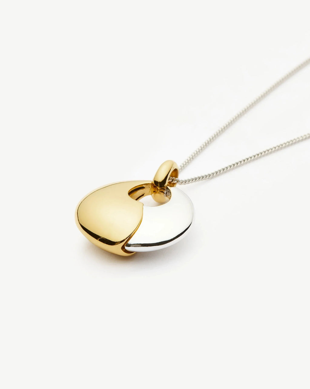 Sculptural Pebble Pendant Necklace Set | Mixed Metal