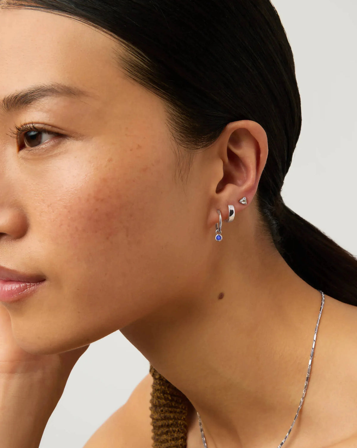 September Birthstone Necklace & Charm Earrings Set | Sterling Silver