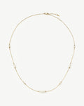 Solid Gold Pearl Chain Necklace | 14k Solid Gold/Pearl