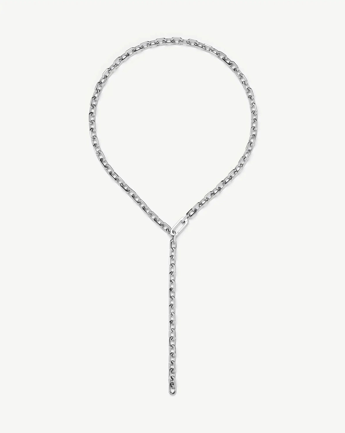 Square Paperclip Chain Necklace | Platinum Plated
