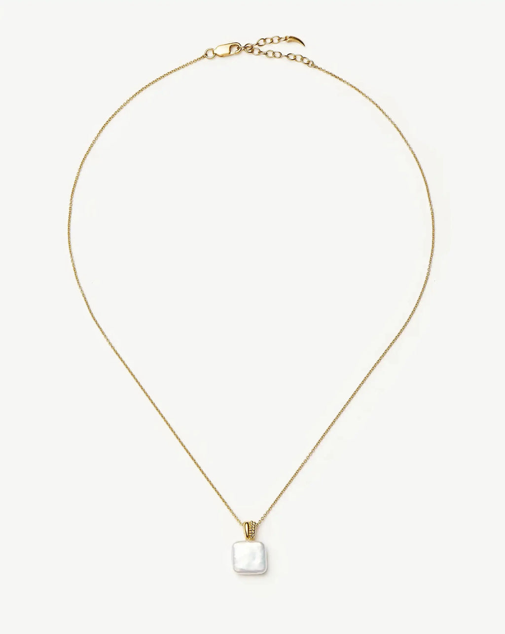 Square Pearl Baya Pendant Necklace | 18k Gold Vermeil/Pearl