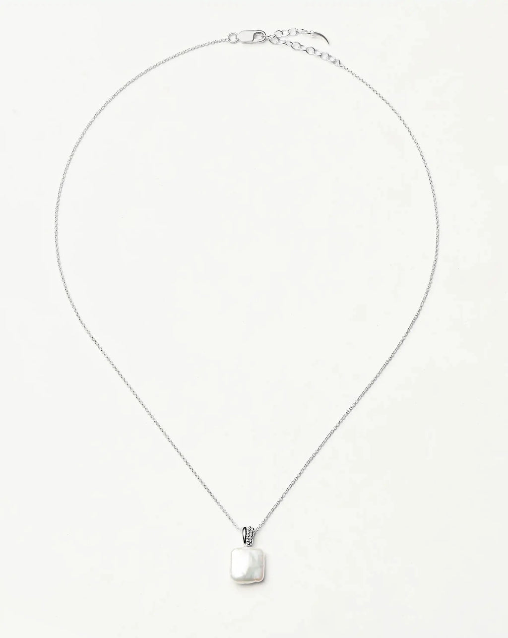 Square Pearl Baya Pendant Necklace | Sterling Silver/Pearl