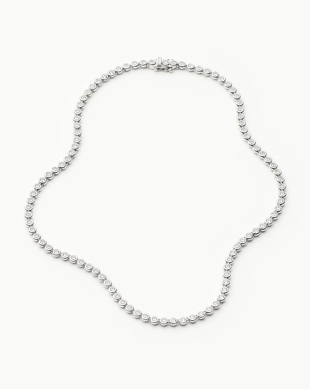 Tennis Round Necklace | Silver Plated/Cubic Zirconia