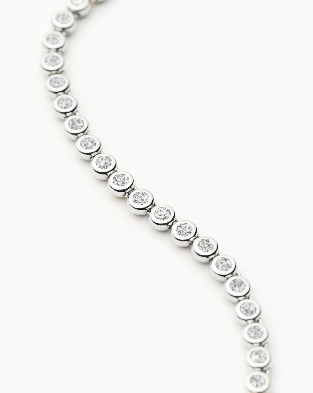 Tennis Round Necklace | Silver Plated/Cubic Zirconia
