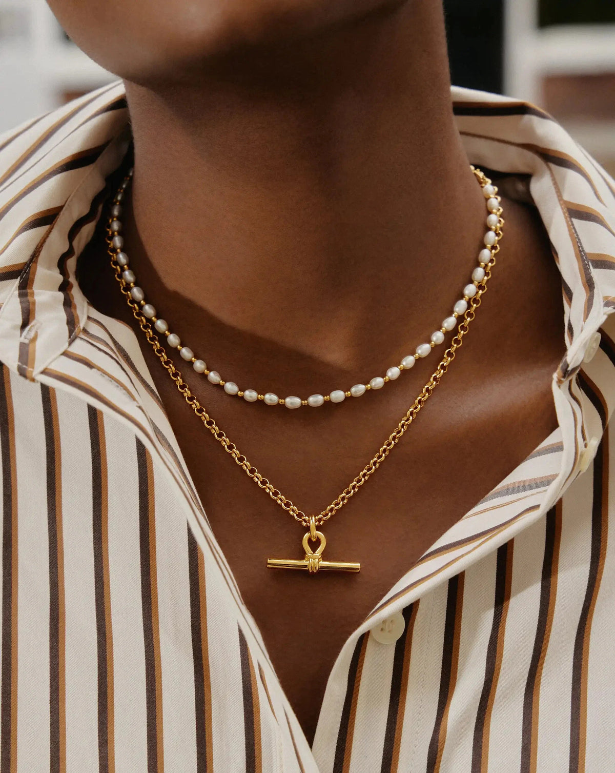 The Andy Pearl Necklace Set | 18k Gold Plated/Pearl