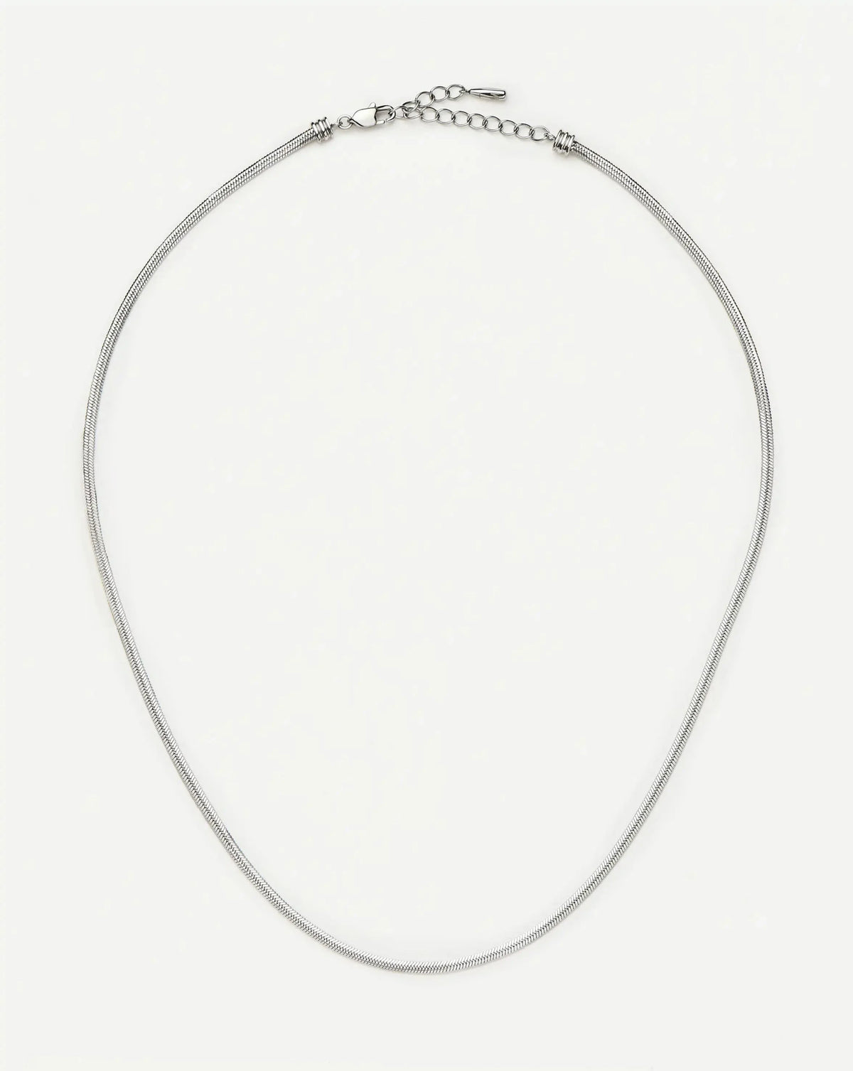 Thin Snake Chain Necklace | Silver Plated