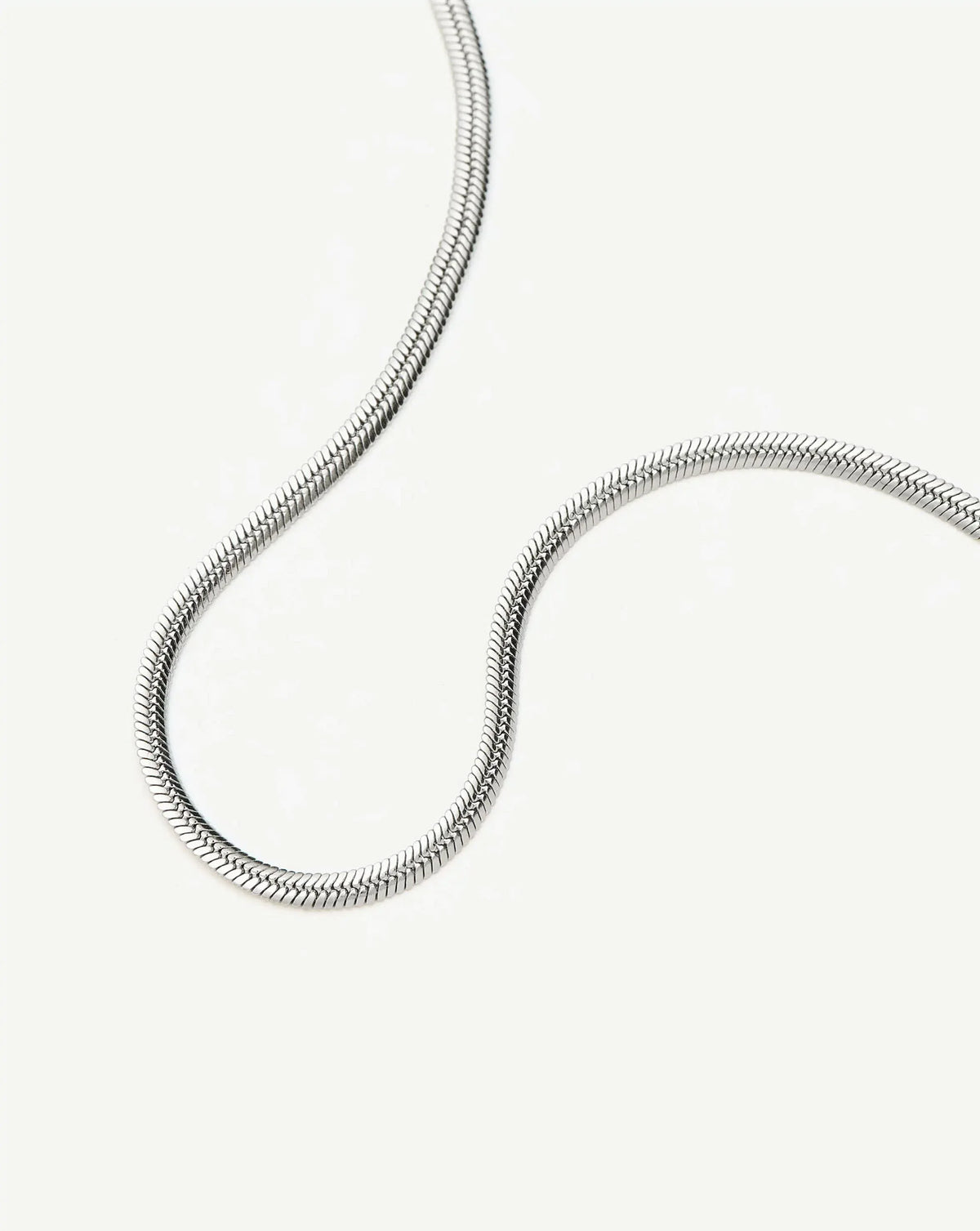 Thin Snake Chain Necklace | Silver Plated
